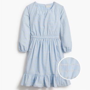 Crewcuts Girls’ Long Sleeve Check Dress with Lurex Metallic Threads